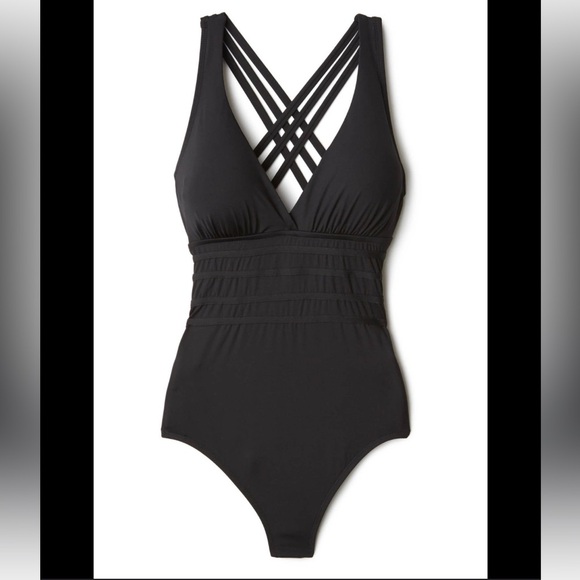 La Blanca Island Goddess Multi-Strap Cross-Back One Piece Swimsuit Size 10 NEW - Picture 3 of 12